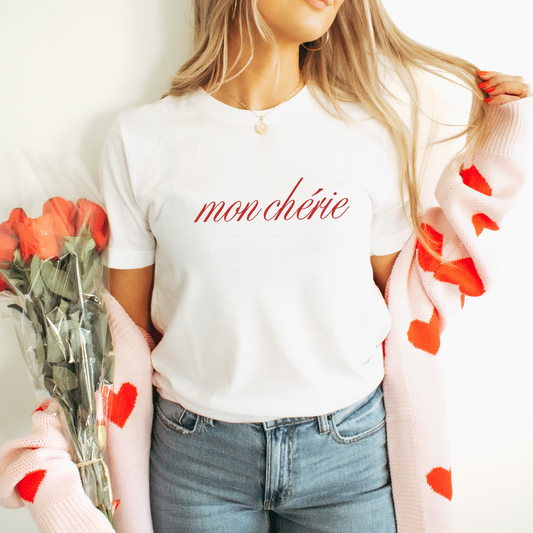 Mon Cherie Red Text T-Shirt