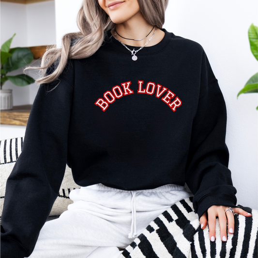 Classic Book Lover Sweatshirt | Cozy Reading Essential - Red Graphic