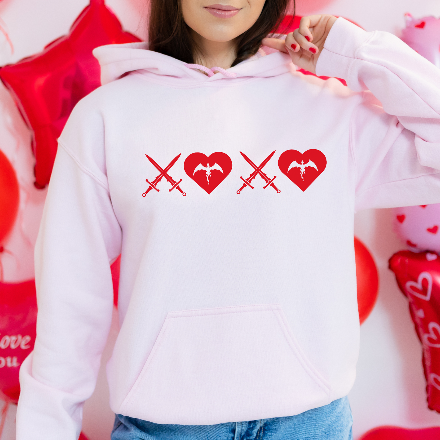 XOXO dragon Hoodie - Red Graphic